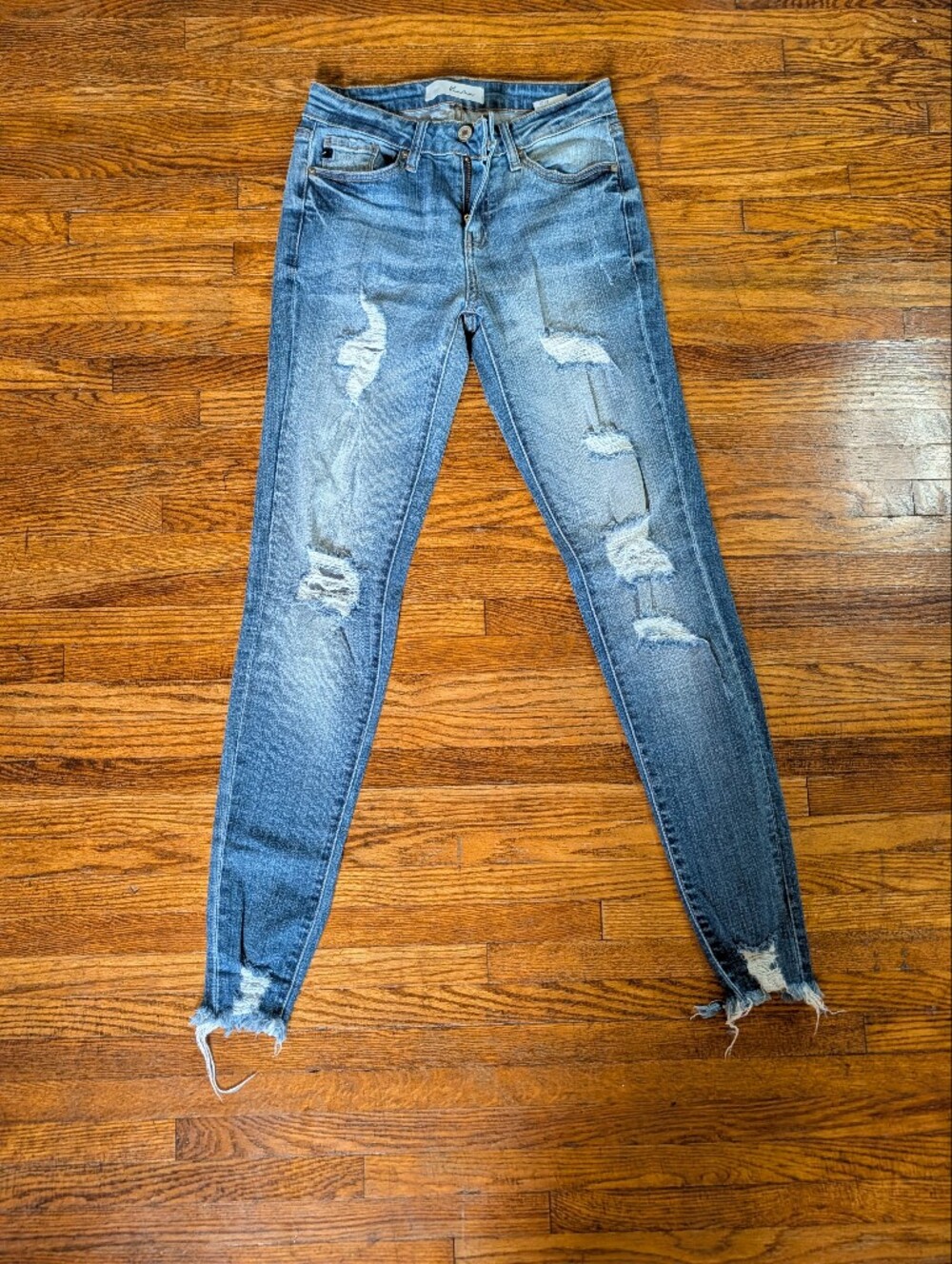 KanCan Distressed Skinny Jeans in Medium Blue